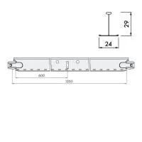 Подвесная система КНАУФ Т24 рейка поперечная 1200x29 мм