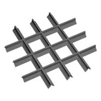 Грильято Пирамидальный ячейка 150х150мм, металлик матовый, высота 42.5 мм, ширина 10 мм