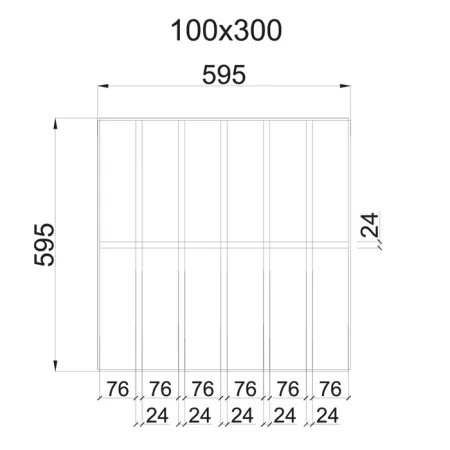 Грильято GL-24 Жалюзи ячейка 100x300, высота 34 мм, ширина 24 мм, белый матовый