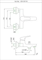 Однорычажный смеситель для ванны и душа Essco Stella STE-CHR-107119 Хром