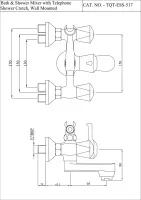 Смеситель для ванны и душа Essco Tropical TQT-CHR-517 Хром