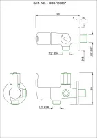 Двухходовой угловой запорный кран с фланцем Essco Cosmo COS-CHR-103067 Хром