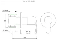 Настенный запорный клапан Essco Cosmo COS-CHR-103069 Хром