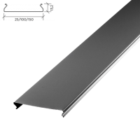 Реечный потолок Албес S дизайн A25AS металлик матовый