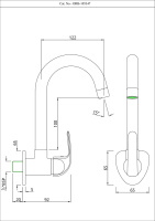  Кран для раковины в кухню Essco Orbit ORB-CHR-105347 Хром