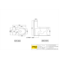 Унитаз напольный Essco Elements ECS-WHT-851S300SPPSM Белый с бачком