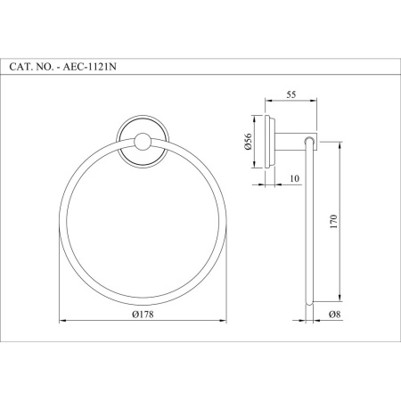 Полотенцедержатель Essco AEC-CHR-1121N Хром